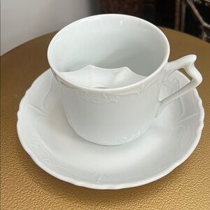 White Mustache Mug and Saucer